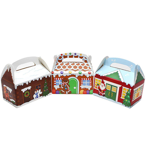 Customize 3D Christmas Treat Boxes For Holiday Xmas Goody GiftFavor BoxesCookie Boxes
