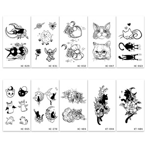 สติกเกอร์สักลายแมวน่ารัก ลายพิมพ์แบบกึ่งถาวร 2 สัปดาห์  แบบลอกลายลงบนกระดาษ  ทำจากสารสกัดจากพืชจากัว  สำหรับตกแต่งร่างกายชั่วคราว - Product Image 6