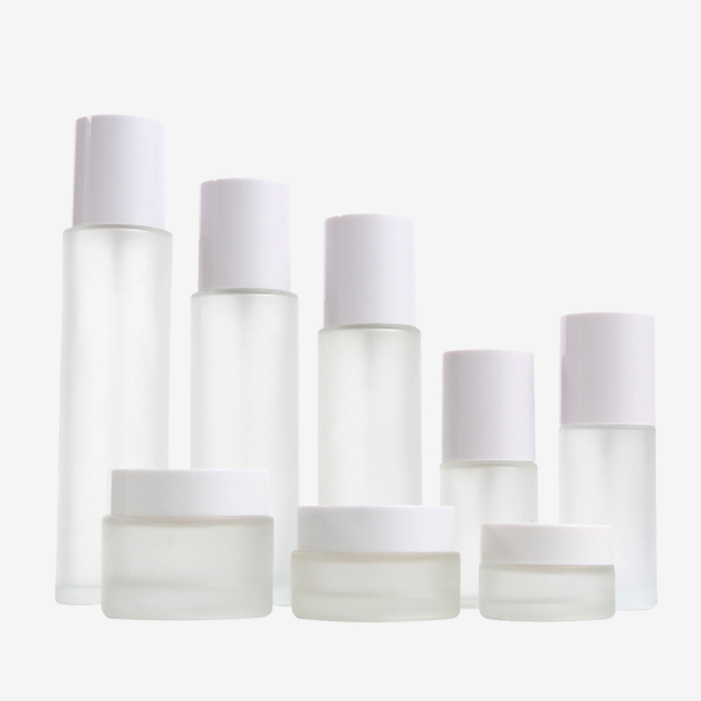 Flacon pulvérisateur en verre dépoli 100ml pot de crème de soin de la peau 30g contenant cosmétique vide 120ml flacon pulvérisateur en verre mat avec bouchons blancs