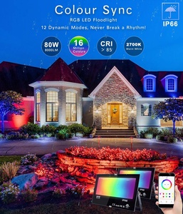 Đèn Pha RGB Thông Minh DUSKTEC IP66 80W 8000LM, Đèn Pha <span class=keywords><strong>LED</strong></span> Trắng Ấm Nhiều Màu Điều Khiển Bằng Ứng Dụng - Product Image 6