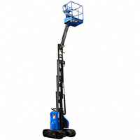 Plateforme élévatrice verticale électrique automotrice sur chenilles AMWP9C-7100 avec flèche, capacité 200 kg, hauteur de travail 9 m, certifiée CE