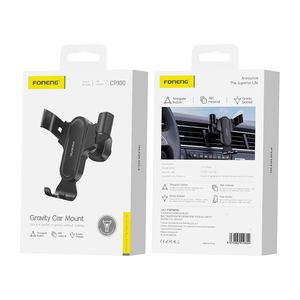 Support de téléphone de voiture Foneng CP100 à fixation par gravité pour grille d'aération, rotation à 360°, noir, universel, avec verrouillage automatique pour iPhone 16 15 Samsung - Product Image 6