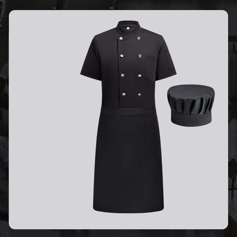 ด้านบน-ผ้ากันเปื้อน-หมวก-สีดำ