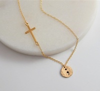 Collier semi-colon en métal tendance, sensibilisation à la santé, prévention du suicide, dépression pour femmes, collier croix, collier semi-colon