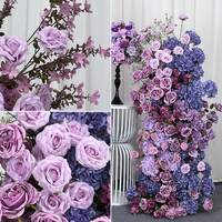 Dekorasi Bunga Mawar Ungu Buatan untuk Latar Belakang Pernikahan, Centerpiece, dan Dekorasi Floral di Tempat Pernikahan