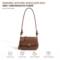 Sac à bandoulière en cuir véritable pour femmes avec sangle nouée, petit sac à bandoulière pour les sorties du week-end