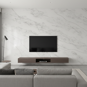 Bán buôn tùy chỉnh hiện đại đánh bóng sang trọng calacatta Trắng grey silica nhân tạo tấm lớn Countertop nhà bếp Vanity khách sạn - Product Image 3