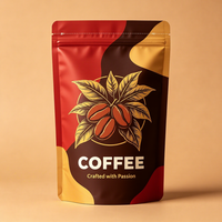 Sachets refermables personnalisés en gros, recyclables, avec barrière anti-humidité pour emballages durables de café