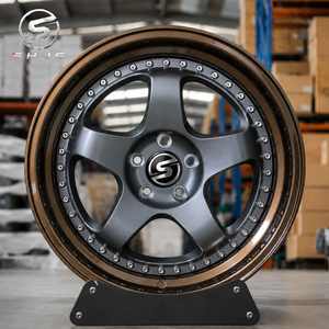 Jantes en alliage forgées sur mesure en deux parties, gris doré, à rivets, PCD, à déport profond, 5x112 5x120.65 pour E30 E36 Corvette <span class=keywords><strong>C4</strong></span> Camaro 17 18 - Product Image 6