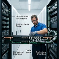 Panneau de brassage vierge blindé 1U 24 ports, 19 pouces, montable en rack horizontal, STP FTP, cadre Keystone vide, noir CPL-NAF-1U024R-HM