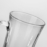 Chope à bière en verre 11oz avec logo personnalisé de haute qualité, pour bar, chope à bière en verre avec poignée, vente en gros