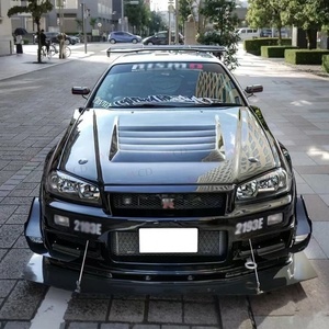 Capó delantero de fibra de carbono estilo Nismo para <span class=keywords><strong>Nissan</strong></span> <span class=keywords><strong>Skyline</strong></span> <span class=keywords><strong>R34</strong></span> <span class=keywords><strong>GTR</strong></span> parachoques delantero capó cubierta <span class=keywords><strong>Kit</strong></span> de carrocería - Product Image 5