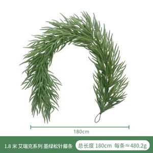 Guirnalda de agujas de pino artificial Norfolk de 6 pies, follaje de seda para decoración navideña, chimenea, hogar, bodas, accesorios para exteriores - Product Image 4