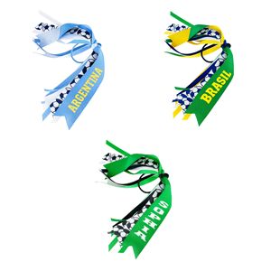 Индивидуальная лента для волос с символикой футбольного матча 2026 года, резинка для волос для футбольных фанатов, аксессуар для волос с названием страны, рекламный подарок - Product Image 2