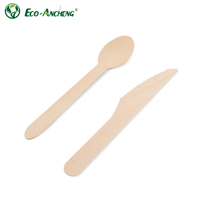 Couverts en bois biodégradables en vrac les plus vendus comprennent une fourchette à couteau en bois cuillère jetable
