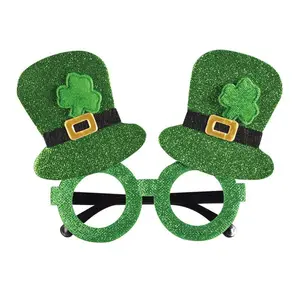 St. Patrick's Day Decorative Glasses Green Hat Clover Spectacle Frames Party Cosplay Frames