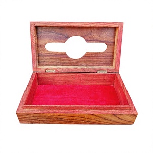Caja de pañuelos de madera clásica hecha a mano, diseño floral intrincado tallado |   Portarrollos de Papel Decorativo de Madera para el Hogar - Product Image 4