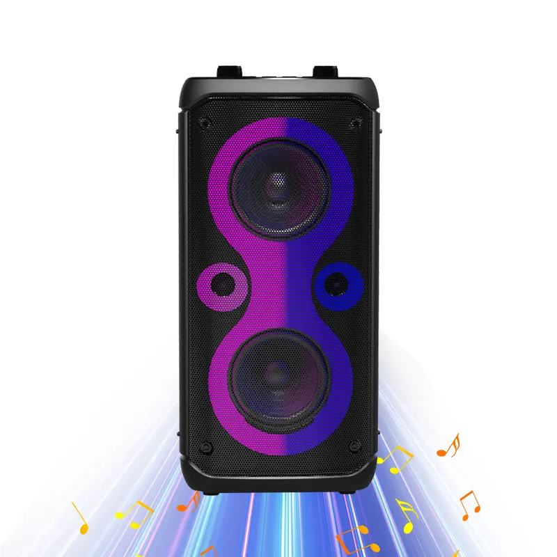 Subwoofer 4 inci suara ajaib, kotak speaker live band disko audio karaoke bluetooth portabel bertenaga besar dengan 2 buah mikrofon