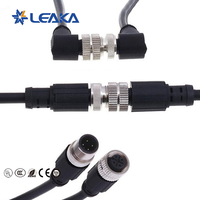 Connecteur de câble M12 aviation blindé et non blindé, moulé, à 4/5/8 broches, droit et coudé, mâle et femelle, pour vente en gros