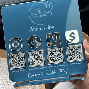 Señalización Personalizada para Redes Sociales de Negocios con Código QR, Soporte de Acrílico para Iconos de Redes Sociales - Product Image 4