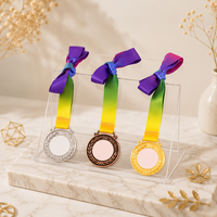 Médaille personnalisée vierge en alliage de zinc pour sublimation, 1ère, 2ème, 3ème place, or, argent, bronze, vente en gros OEM ODM, directement de l'usine