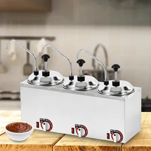 Stainless Steel Electric Hanging Sauce Warmer Dispenser Commercial Warm Sauce Dispenser With Pump For Buffet