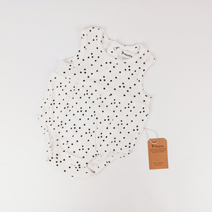 Pinuotu Baby Cami pagliaccetto bianco tutina morbida a coste gilet da neonato senza maniche tutine a bolle per bambini nero a pois - Product Image 1