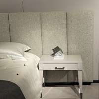 Lit double de luxe italien BEAUSIMPE, extensible, avec revêtement en tissu, cadre en bois massif, design moderne et grand écran