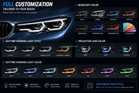 WLJ Nueva Luz LED para Auto 6000K Blanca/Amarilla/Ámbar/Roja V2 Estilo IKON DRL para Serie 4 F32/F33/F36/F80/F82/F8X M3/M4