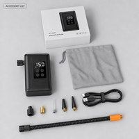 Pompe à air électrique numérique sans fil pour pneus de vélo, 25L/min, rechargeable par USB, lumière LED, portable, matériau ABS, 0-60 PSI, OEM/ODM
