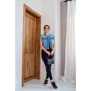 Chaleco Vaquero para Mujer Blue Ocean, 100% Algodón, Sin Mangas, Color Azul Claro, Talla Mediana - Product Image 3