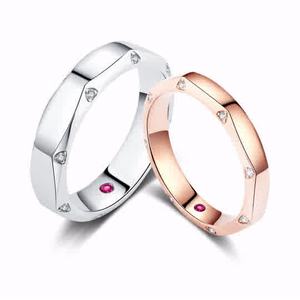 แหวนแต่งงานสุดหรูสีเงินสเตอร์ลิง14K ประดับเพชรธรรมชาติสำหรับงานหมั้นแหวนแต่งงานแบบคลาสสิก - Product Image 3