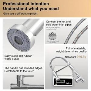 2025 nhà máy màu đen Nhà bếp Vòi Chậu tap Hot & nước lạnh 304 ống thép không gỉ kéo ra & kéo xuống gốm van Hot Bán - Product Image 6