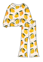 Offre Spéciale 2026 : Ensemble 2 Pièces Haut Peplum et Pantalon Évasé pour Bébé Fille – Imprimé Personnalisé, Pyjama Doux de Haute Qualité et Tenue Décontractée