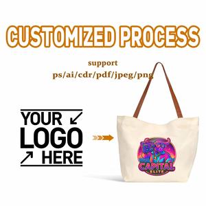 Sac fourre-tout en toile personnalisé avec poignées en cuir et boucle magnétique, sacs de shopping personnalisés avec logo pour femmes - Product Image 6