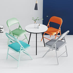 Outdoor Event Wedding Conference Office Metal Steel Fabric <strong>White</strong> Color <strong>Folding</strong> <strong>Chairs</strong> - Product Image 5