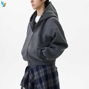 Sweat à capuche unisexe à capuche large et ample, couleur unie, poids lourd, impression numérique brodée personnalisée - Product Image 4