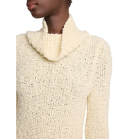 Vente en gros d'hiver personnalisé élégant col roulé frange gland moulante mini tricots gaufré coton biologique tricot robe pull pour femmes