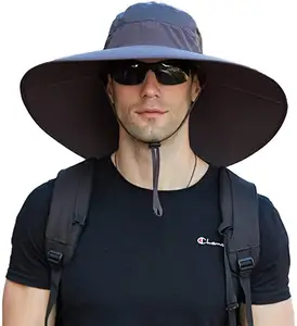 15センチメートルExtra Super Wide BrimトリムBucket Hat UPF50 + Waterproof Sun Hat夏屋外Fishing Hiking Camping