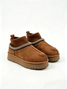 Bottes de neige d'hiver pour femmes, bottines à enfiler, doublure douce, bout rond, semelle plateforme, chaussures d'extérieur décontractées - Product Image 4