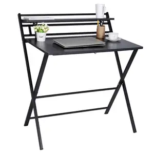 Vouwen Computer Bureau Stoel Set Kleine Schrijftafel Voor Home Office/Tieners Student Ruimtebesparend Mobiele Workstation Met 2 plank