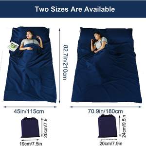 Sac de couchage Woqi bleu marine rectangulaire, enveloppe en nylon 930g, respirant, léger, portable, pour adultes, camping, voyage - Product Image 3