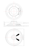 Altavoz Acústico Kingwei de 40 mm, 4 Ohmios, 3 W de Potencia, Diseño de Marco Metálico para Sistemas de Alarma/Seguridad, 93 dB SPL