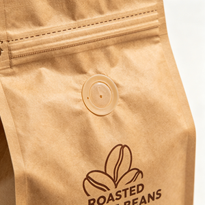Sacs à café kraft personnalisés, fond plat, emballage autoportant, fermeture éclair refermable, valve pour le stockage des grains de café - Product Image 5