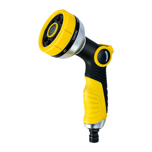 Pistola de agua de alta presión con ocho funciones y revestimiento de goma amarilla D5 para limpieza del hogar, jardín y patio. - Product Image 2