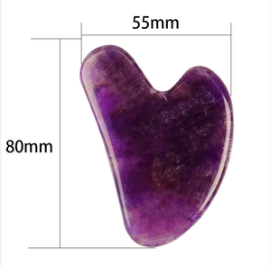 ชุดเครื่องมือหินอเมทิสต์หยกกัวซาสีม่วงสำหรับนวดหน้า - Product Image 5