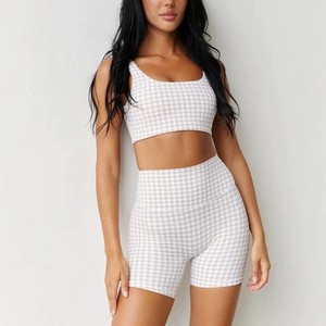 Vêtements de <span class=keywords><strong>sport</strong></span> pour femmes Aoyema, haut de <span class=keywords><strong>sport</strong></span> à bretelles élastiques, <span class=keywords><strong>short</strong></span> de yoga à séchage rapide, taille plus, ensemble de yoga et de fitness - Product Image 3