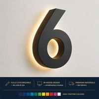 Plaque de numéro de maison personnalisée rétroéclairée, panneau d'adresse lumineux à LED, numéro d'adresse éclairé par halo, panneau rétroéclairé extérieur à LED