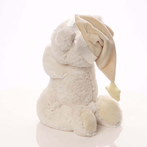 Oso de Peluche Blanco Dormido con Gorro, Personalizable OEM, Juguete de Peluche Suave de Dibujos Animados, Oso Orando - Product Image 4
