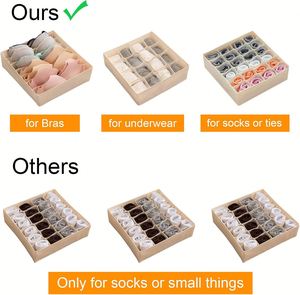 Square Modern Sock Underwear Organizer Dividers Non-woven Fabric Foldable Eco-Friendly 10-20L Capacity Cabinet <b>Storage</b> <b>Boxes</b> - Product Image 3